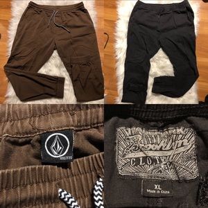 2 pairs joggers-Volcom brown XXL BROOKLYN cloth Xl